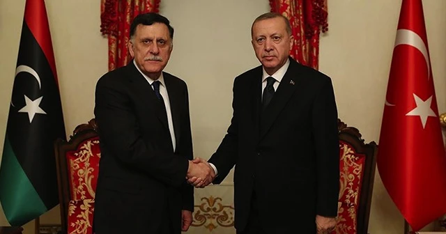 Cumhurbaşkanı Erdoğan, Libya UMH Başkanlık Konseyi Başkanı Sarraj&#039;ı kabul etti