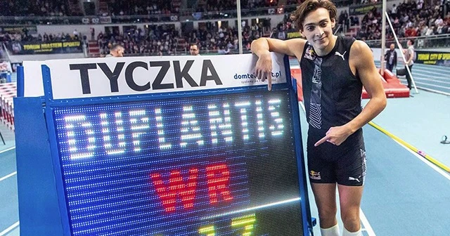 Duplantis'ten sırıkla yüksek atlamada yeni dünya rekoru
