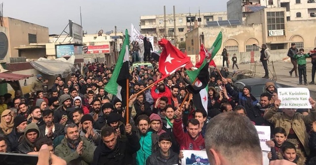 İdlib&#039;de Türkiye&#039;ye destek gösterisi