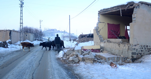 İki depremin yaşandığı köyde sağlam ev kalmadı