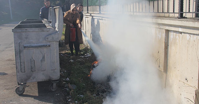 Yangın tatbikatı gerçek oldu