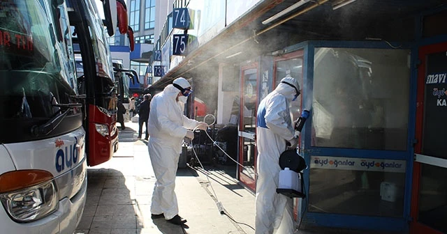 15 Temmuz Demokrasi Otogarı korona virüse karşı dezenfekte edildi