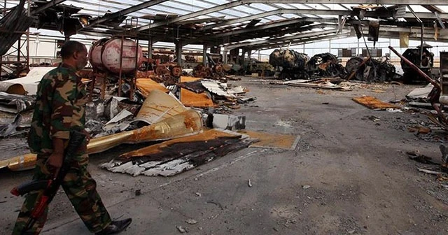 Libya'da UMH, Hafter güçlerine ait mühimmat deposunu imha etti