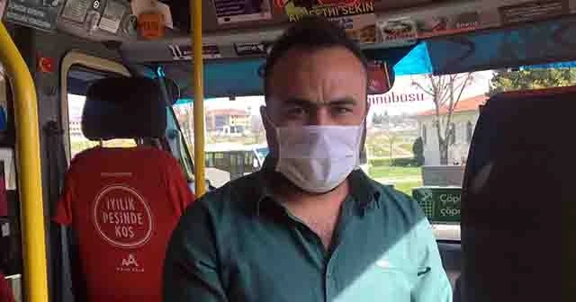 Minibüs şoföründen ‘korona’ ile mücadelede örnek davranış