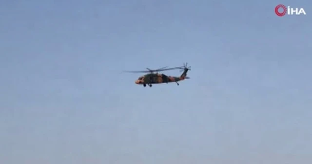 Sınırda helikopter hareketliliği