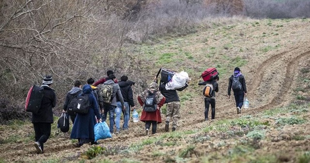 Yunanistan&#039;a geçmek isteyen sığınmacılar tarlaları aşarak sınıra ulaşıyor