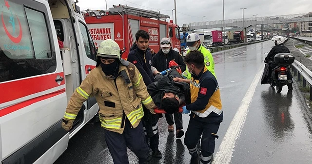 TEM bağlantı yolunu kapatan kaza
