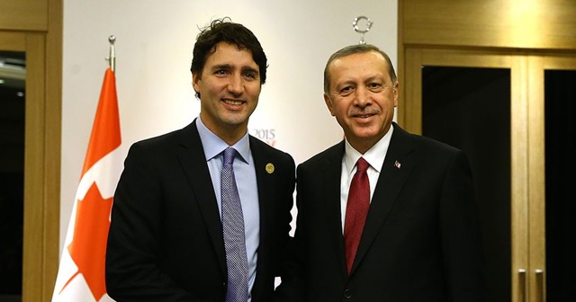 Cumhurbaşkanı Erdoğan, Kanada Başbakanı Trudeau ile görüştü