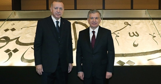 Cumhurbaşkanı Erdoğan, Özbekistan Cumhurbaşkanı Mirziyoyev ile görüştü