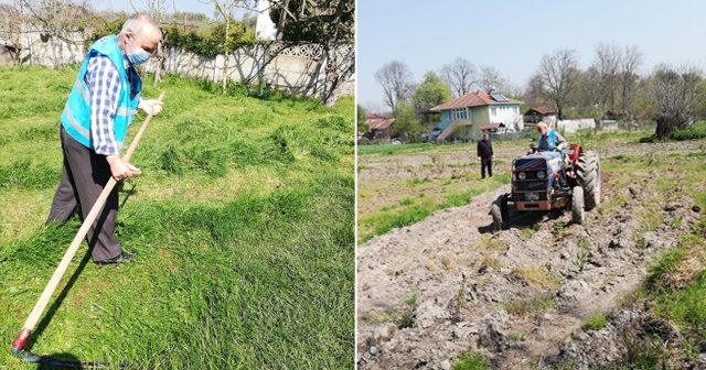 Din görevlileri evden çıkamayanların tarlasını sürdü, otları tırpanladı