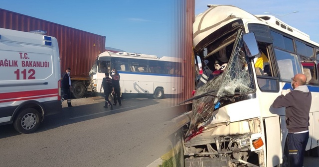 İşçi servisi park halindeki tıra çarptı: 1 ölü 15 yaralı