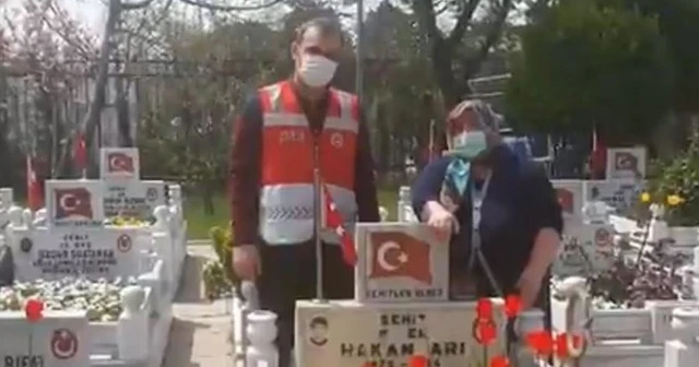 İstanbul Valiliği şehit annesini oğlunun mezarına götürdü