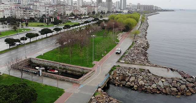 Koronavirüs nedeniyle boş kalan İstanbul’un sahilleri havadan görüntülendi