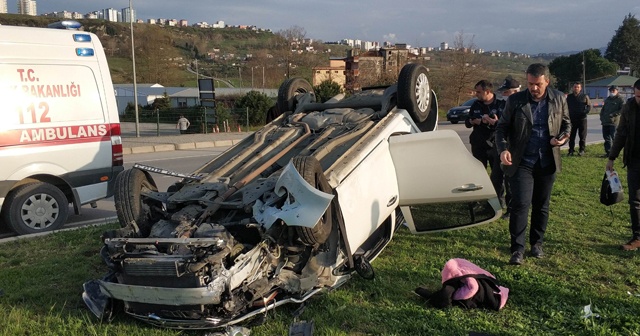 Samsun&#039;da kaza yapan polis ölümden döndü