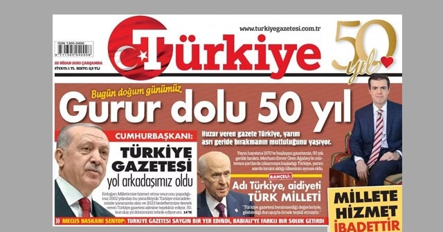 Türkiye Gazetesi yayın hayatında yarım asrı tamamladı