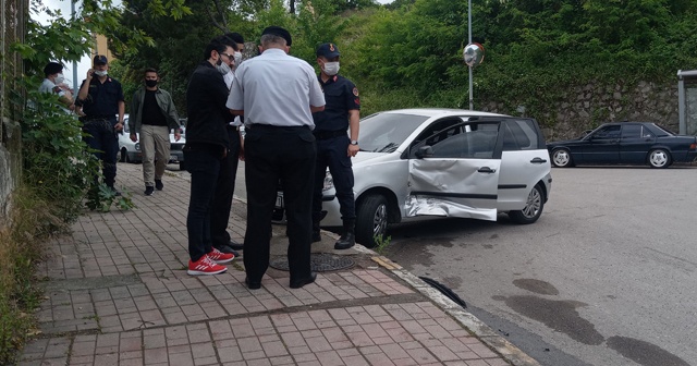 Freni patlayan araçtan burnu bile kanamadan kurtuldu