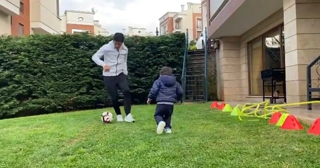 Guilherme'den karantinada oğluyla futbol keyfi