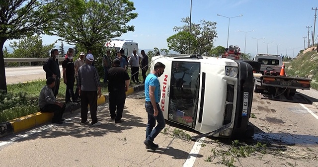 Kırıkkale’de yolcu minibüsü devrildi: 7 yaralı