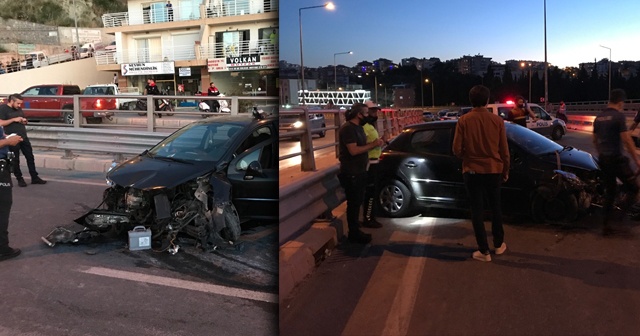 Kuşadası’nda polis memuru kaza yaptı