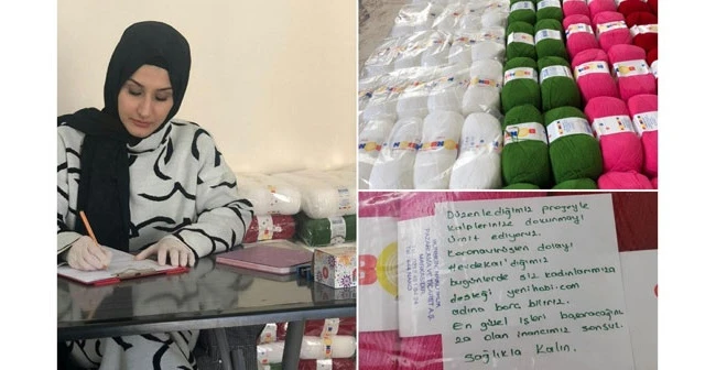 Örgü örerek ev ekonomilerine katkı sağlayan kadınlara kadın girişimciden destek