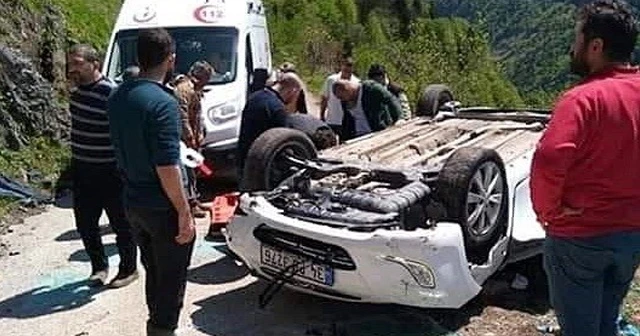 Trabzon'da araç uçuruma yuvarlandı : 1 ölü