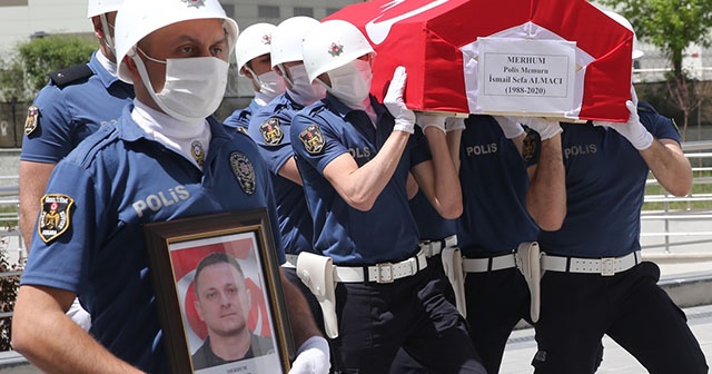 Vefat eden polis memuru için tören düzenlendi