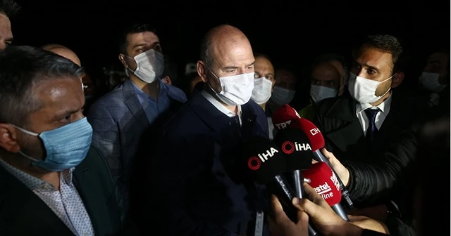 Bakan Soylu, sel felaketinin yaşandığı bölgede
