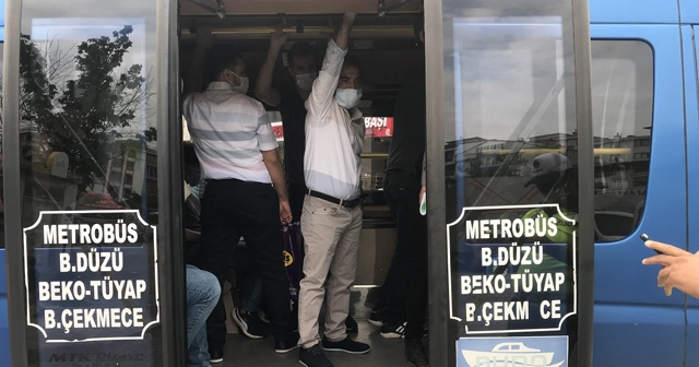 Esenyurt'ta sosyal mesafesiz yolculuk, minibüsten 32 kişi çıktı