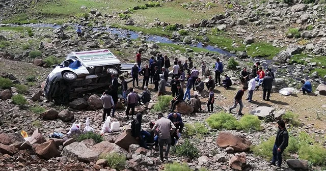 Kamyonet şarampole uçtu