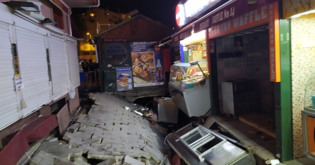 Ortaköy’de yol çöktü, 1 kadın yaralandı