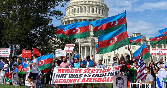 ABD Kongresi önünce Azerbaycanlılardan Ermenistan karşıtı protesto
