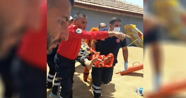 Buğday yüklerken ayak parmağını helezon makinesine kaptırdı