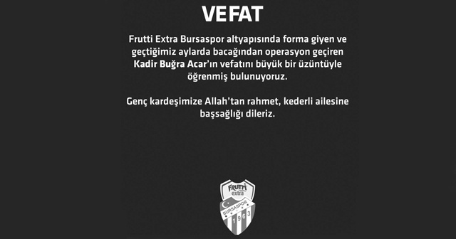 Bursaspor&#039;un acı günü