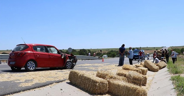 Edirne&#039;de otomobile giren arı kazaya neden oldu