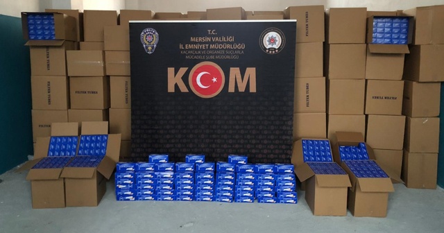 Mersin&#039;de 10 milyon adet gümrük kaçağı makaron ele geçirildi