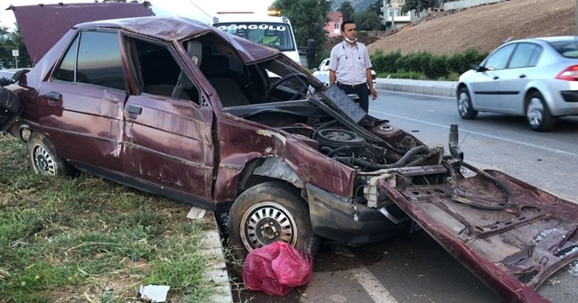 Otomobil refüje çıktı, sürücü ağır yaralandı