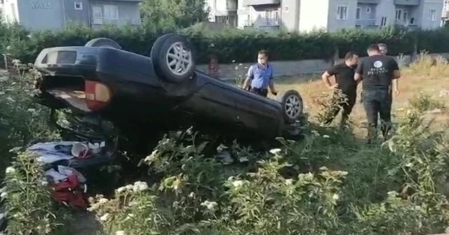 Tarlaya uçan aracın sürücüsü 200 promil alkollü çıktı