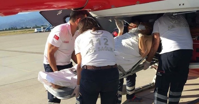 Hastanın imdadına helikopter ambulans yetişti