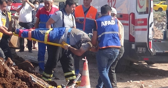 Kilis’te toprak altında kalan işçi ağır yaralandı