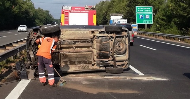 Metrelerce sürüklenen araç hurdaya döndü