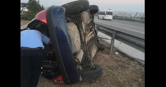 Otomobil takla attı, sürücüsü yaralandı