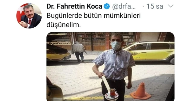 Sağlık Bakanı Koca fotoğrafını paylaşmıştı, o çaycı şimdi meşhur oldu