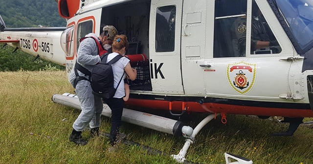 Sahil Güvenlik helikopteri Yunus bebek için havalandı