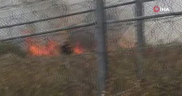 Sınırda yangın alarmı! Alevlerin Türkiye’ye sıçramasına 5 metre kaldı