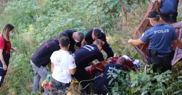 Tatlı Çay'a 5 metre yükseklikten düşen kadın ölümden döndü