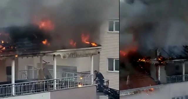 Terasta yapılan yemek ateşi çatıyı alev topuna çevirdi