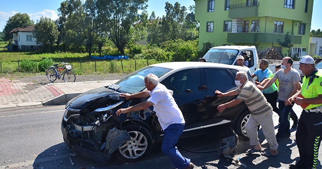 Terme&#039;de trafik kazası: 1 yaralı