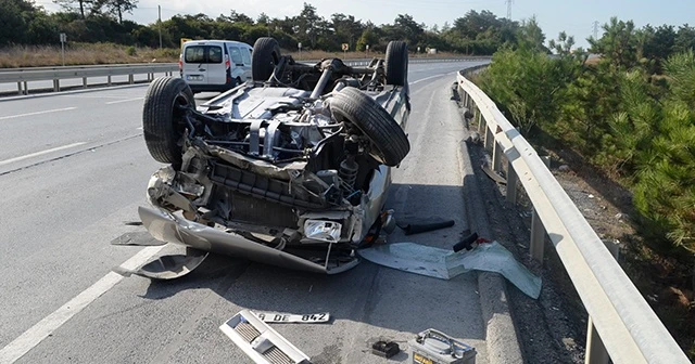 Arnavutköy’de otomobil takla attı