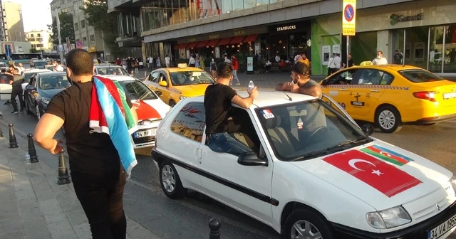 Ermenistan’ın saldırısı Taksim Meydan’da protesto edildi