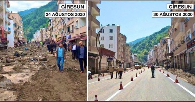 Giresun&#039;daki sel felaketinin izleri siliniyor